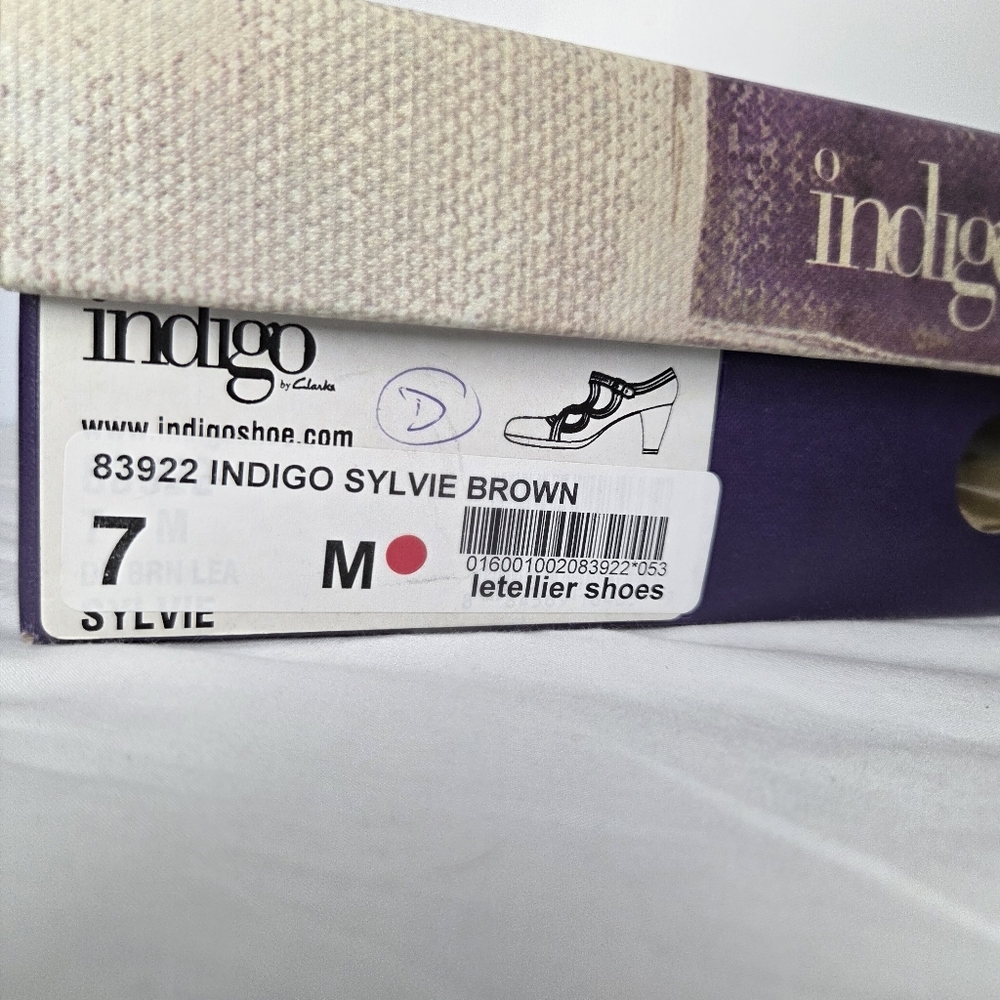Clarks Indigo Sylvie Brown Leather Heels | Size 7M Celtic Dark Academia - Picture 2 of 10